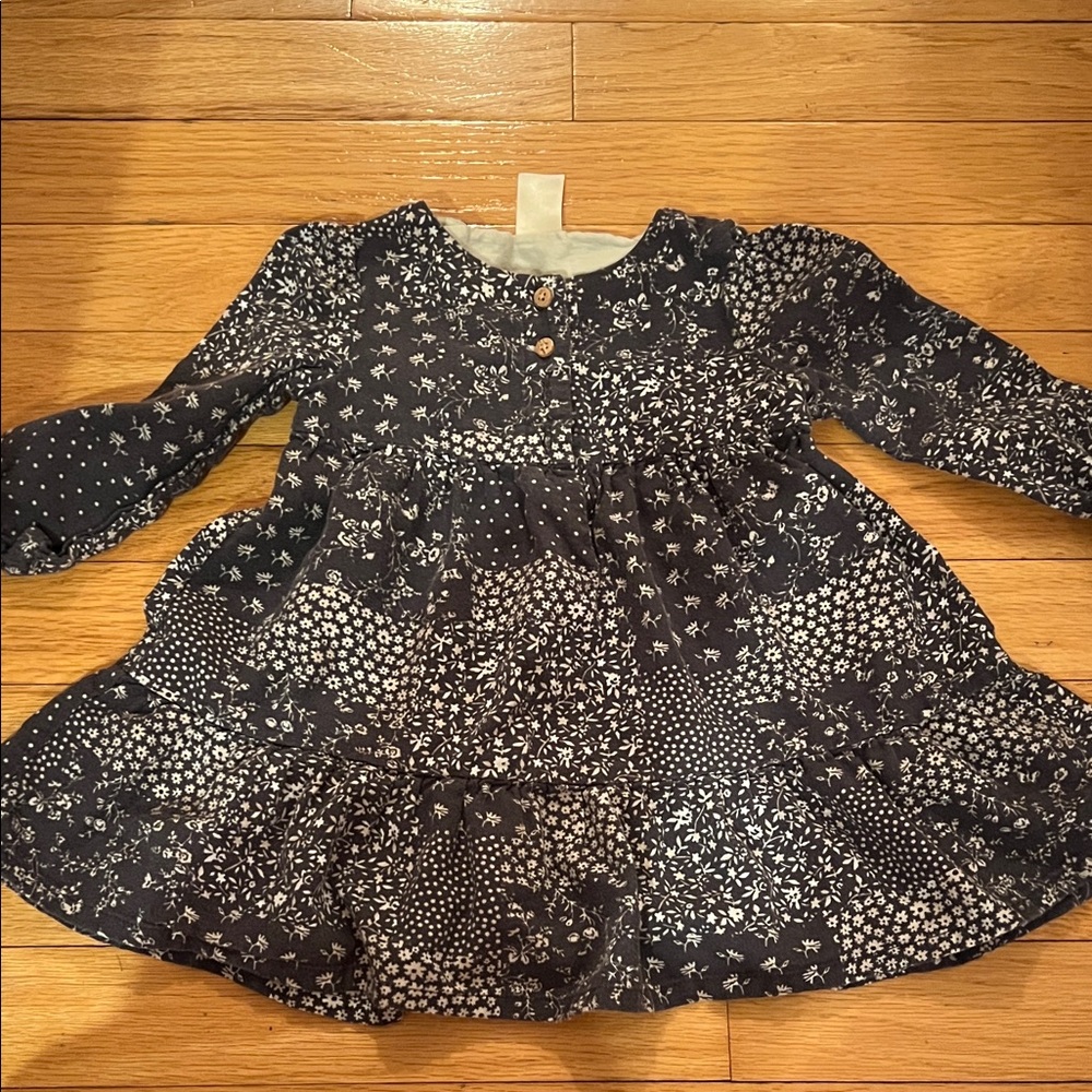OshKosh B'gosh Navy and White Floral Dress
